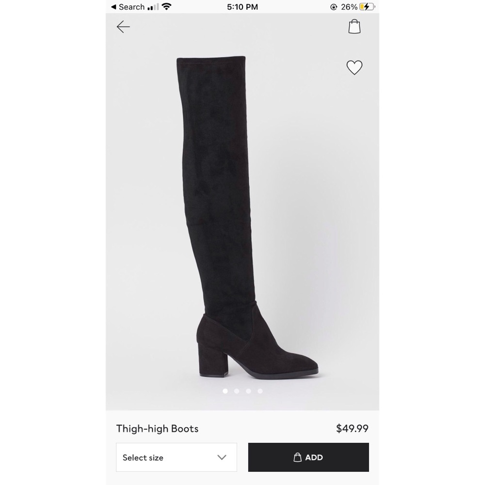 H&M Thigh high heeled Black Boots